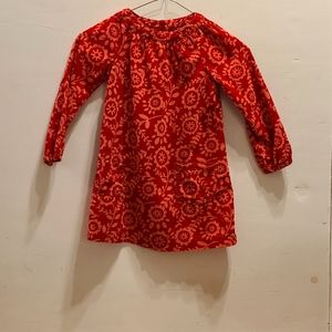 Old Navy, Red & Pink Corduroy, 100% Cotton, Long-Sleeved Dress. Size 4